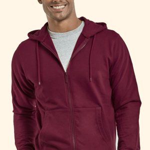 Men's Terry Zip Up Hoodie Cotton Small